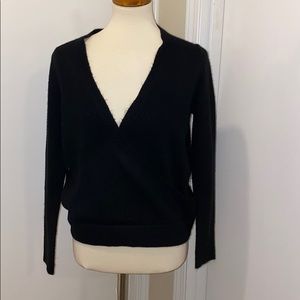 Vince Camuto Black Surplice Wrap Sweater NWOT